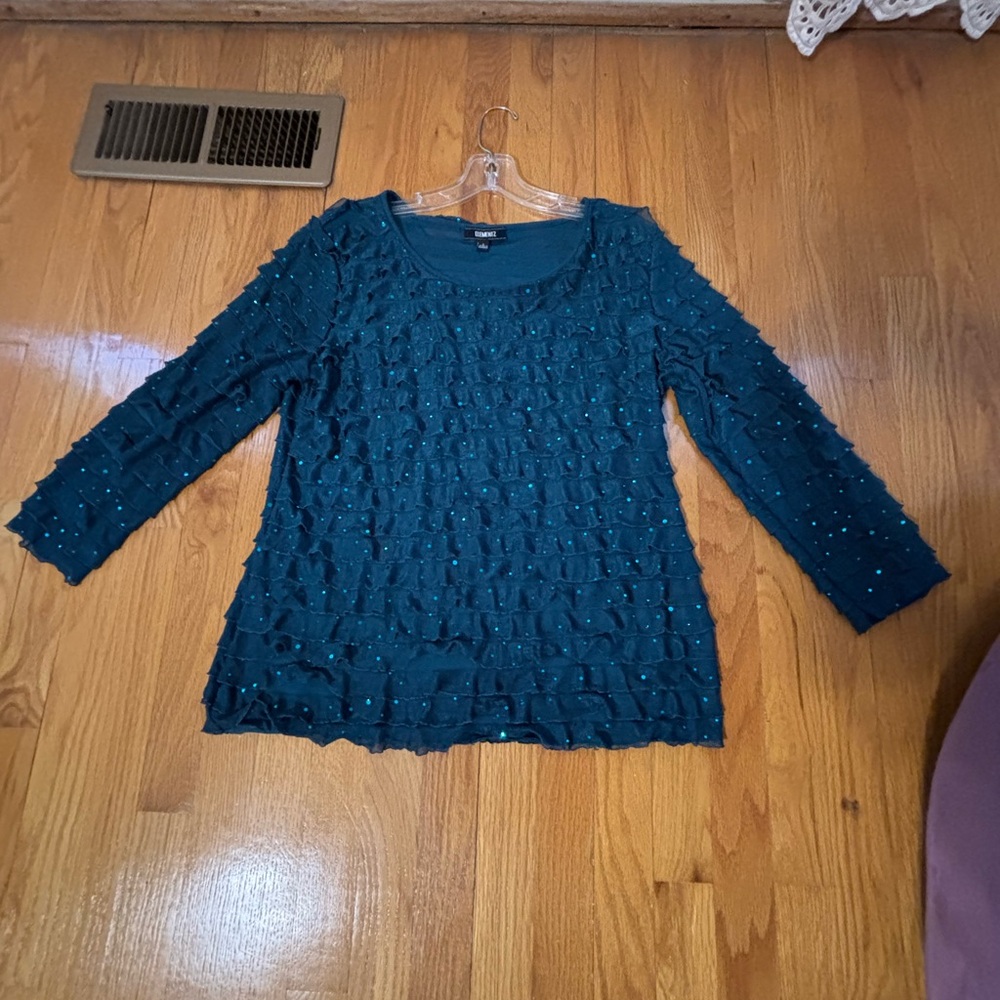 Elementz Teal Textured Women's Blouse